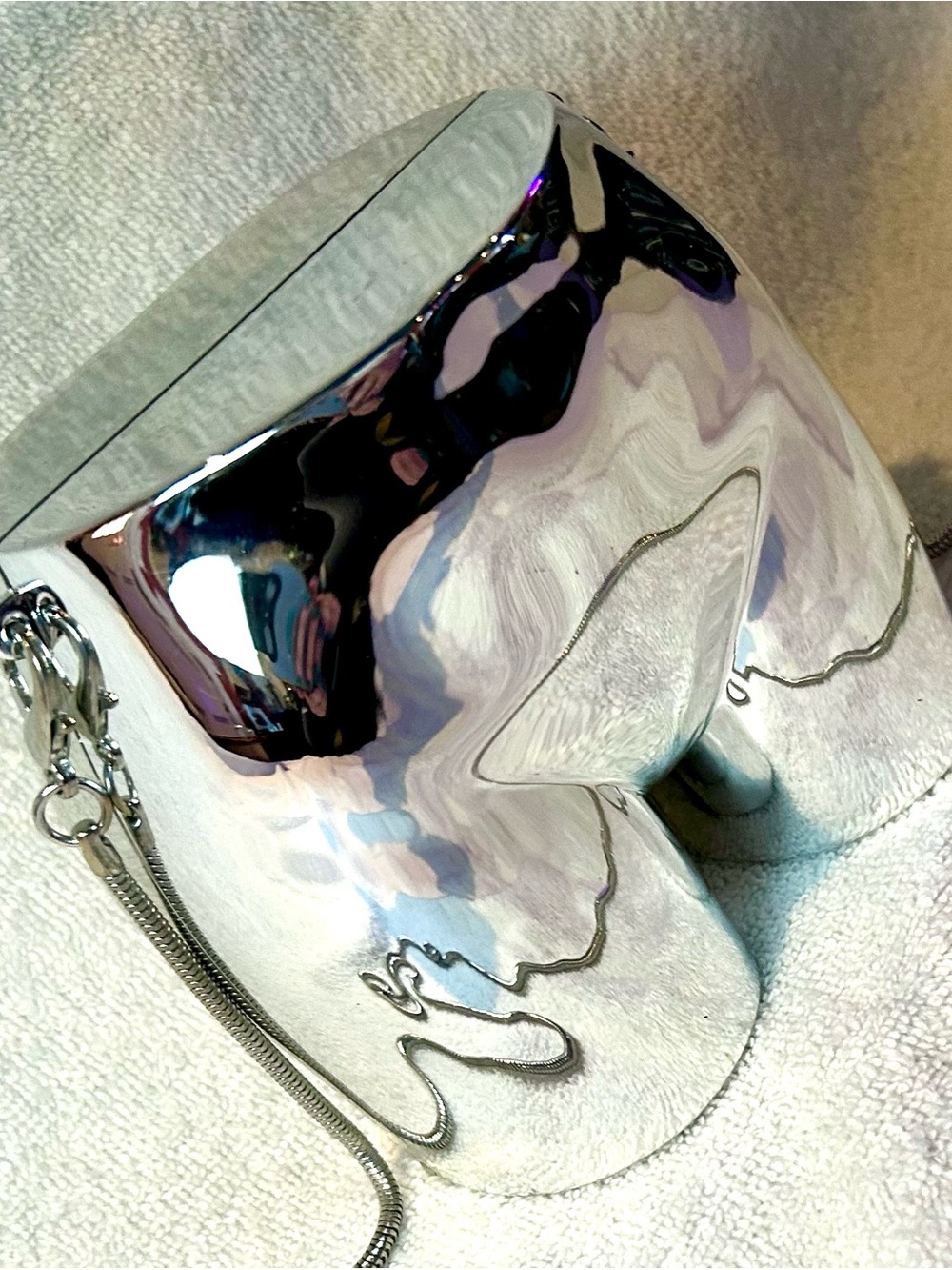 Novelty Metallic Silver Plastic Mini Butt Bag